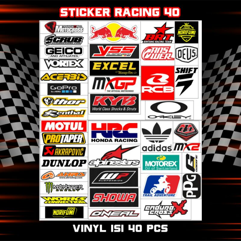 Stiker Racing Pack Sticker Racing Hologram 45 Stiker Sponsor Stiker Helm Stiker Motor Sticker Motor Stiker Cuting Sticker Cutting Satuan Stiker Aesthetic Motor