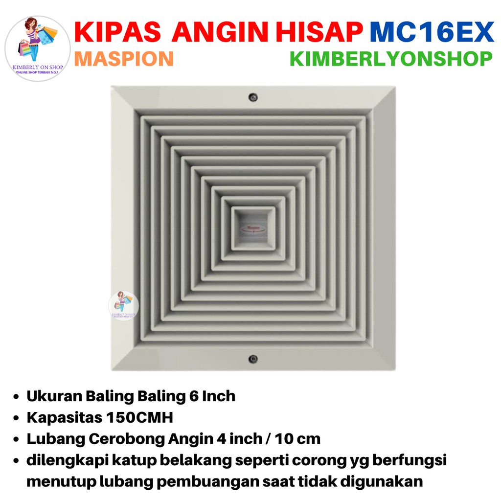 Exhaust Plafon Ventilang Fan Kipas Maspion MV16EX