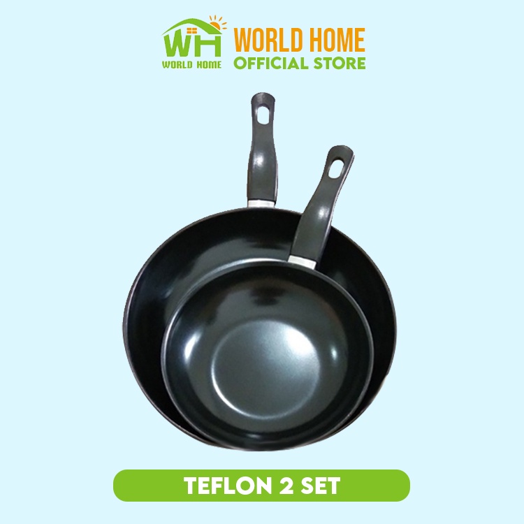 Teflon Set 2pcs 18cm dan 23cm Fry Pan Set Teflon Wajan Anti Lengket Teflon TG-10