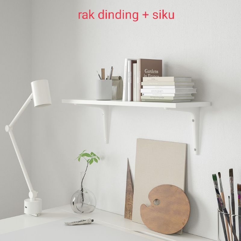 rak dinding + siku 120 x 30 warna putih