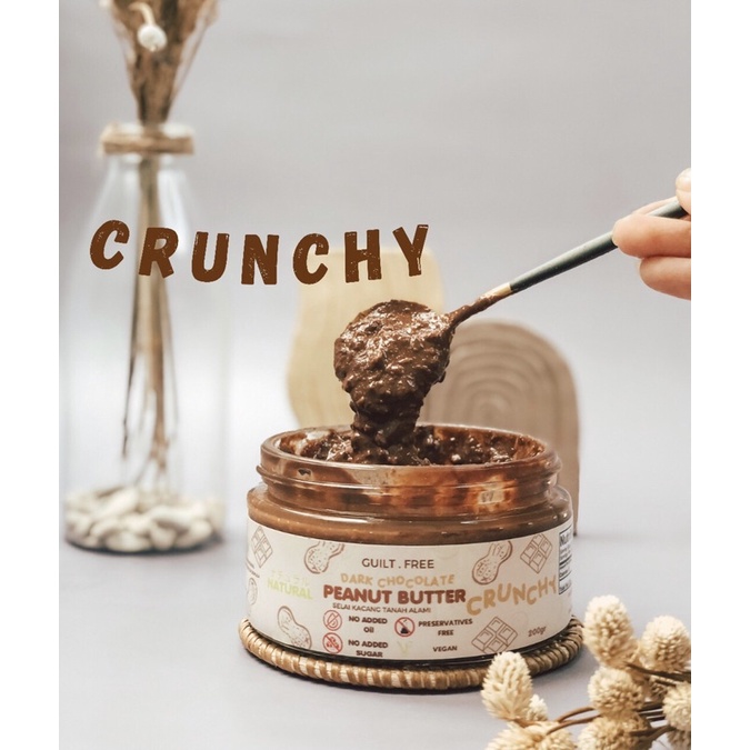 

[CHUNKY] DARK CHOCOLATE PEANUT BUTTER 200ml|SELAI KACANG VEGAN