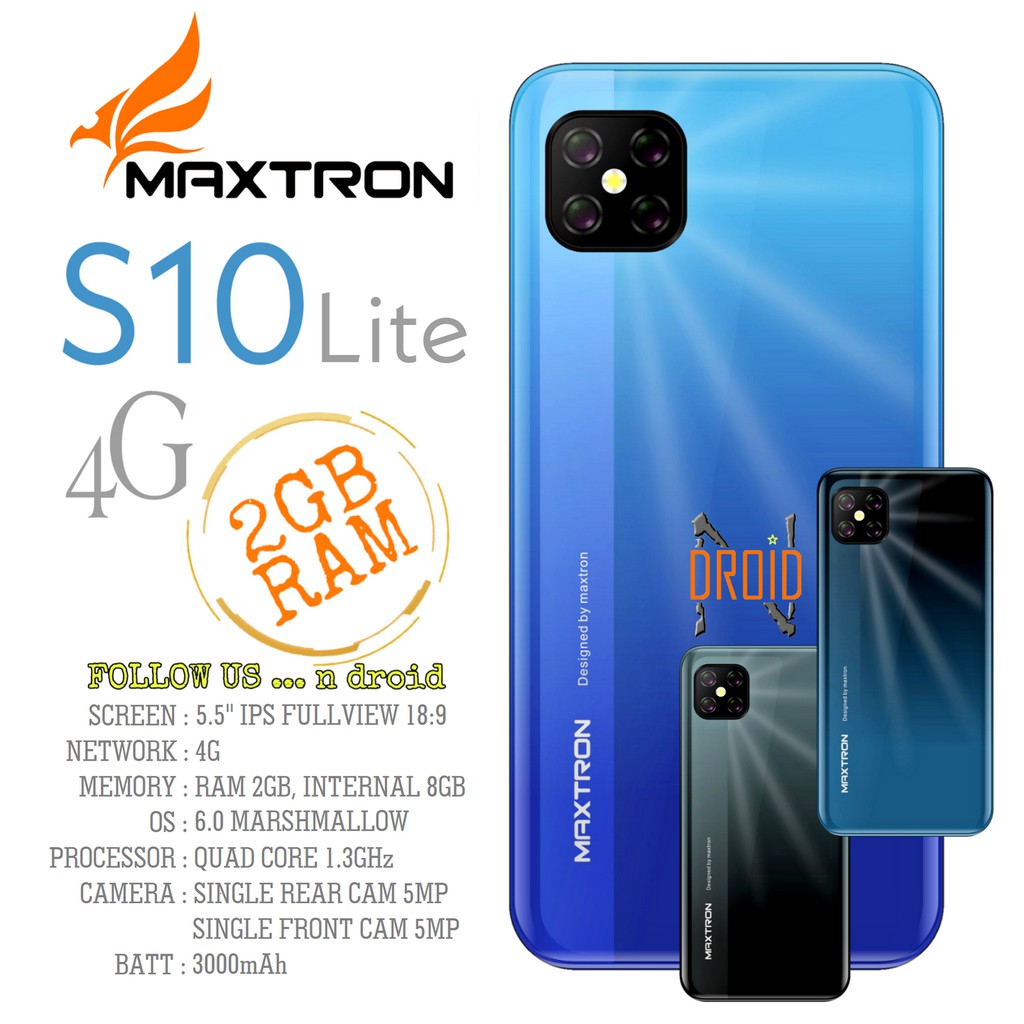 HP MAXTRON S10 LITE - HP ANDROID 4G - RAM 2GB ROM 8GB - HP MAXTRON ANDROID - HP ANDROID MURAH