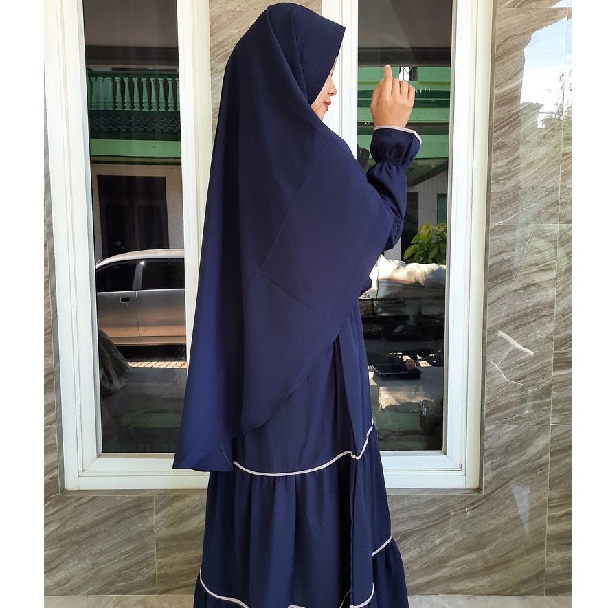 Gamis Wolfis Susun Set Hijab Pet Anthem/ Gamis Wolfis Syar'i Set Hijab