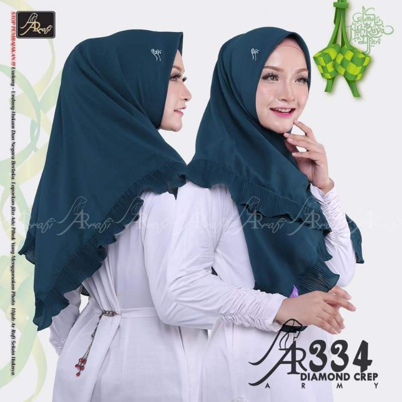 Hijab Arrafi Segi empat Terbaru Original AR 334
