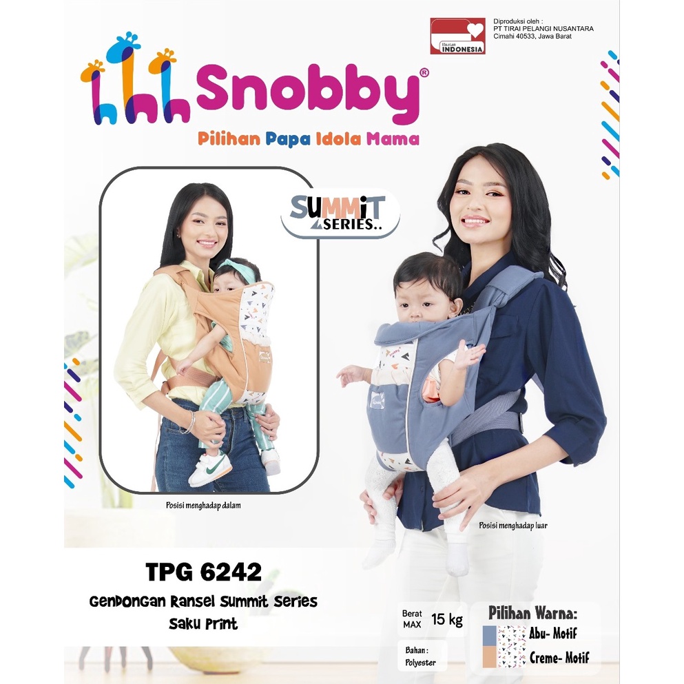 Snobby Gendongan Bayi Ransel M-Shape Aplikasi Print Summit Series - TPG 6242