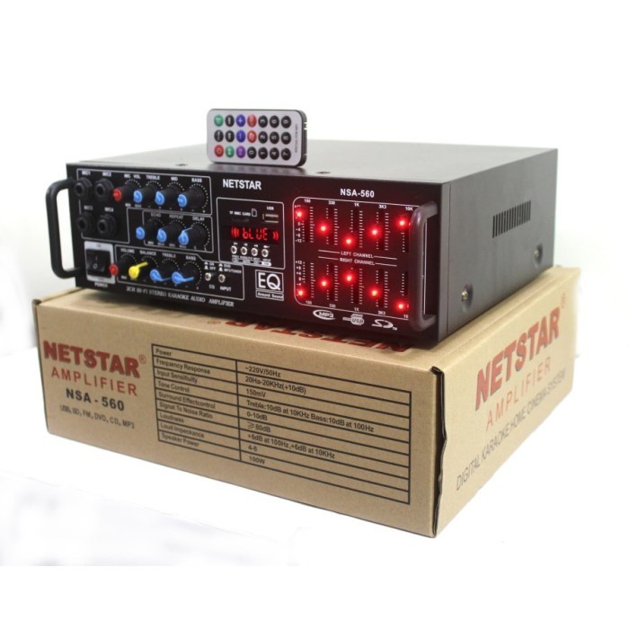 Amplifier NETSTAR NSA-560 Bluetooth,FM,USB SD CARD,JAK MIC KARAOKE