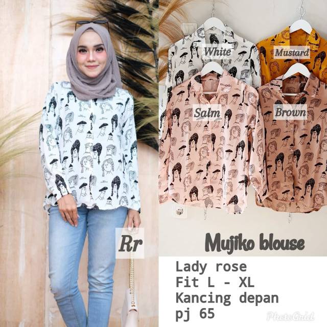 PROMO BLOUSE MUJIKO //KEMEJA CARTON//1KG MUAT 7PCS