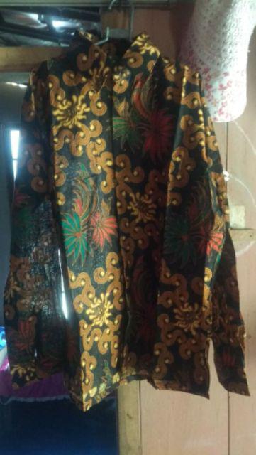 Kemeja Batik Lengan Panjang 01 Bswart Hrb026 Belanja Batik Beli Batik Hem Bakung Batik Modern