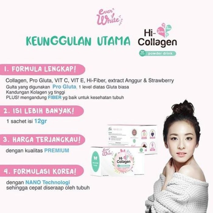 Promo EverWhite Hi Collagen Powder Drink Ever White