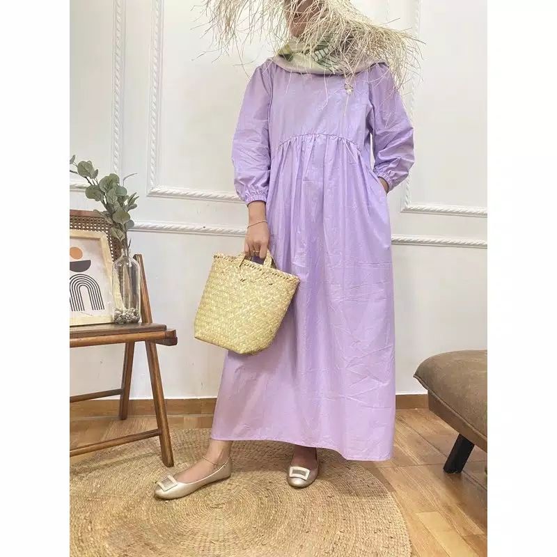 LUCIU TUNIK/TUNIK WANITA/DRESS CURVE/SEIKA MIDI DRESS