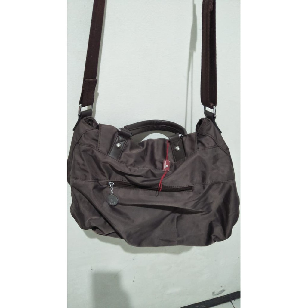 Jual Tas Slempang Wanita Elizabeth Coklat Tua Metalik