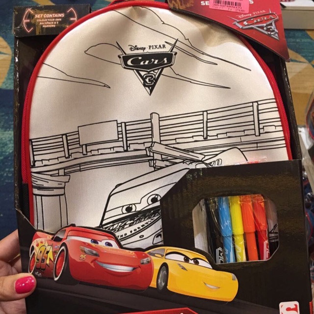 Tas backpack anak mewarnai disney cars original