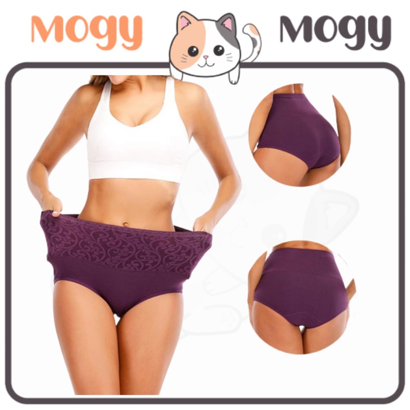 MOGYMOGY W228 Celana Dalam Highwaist Korset Pengecil Perut Bahan Katun Pakaian Dalam Wanita  Ukuran Jumbo