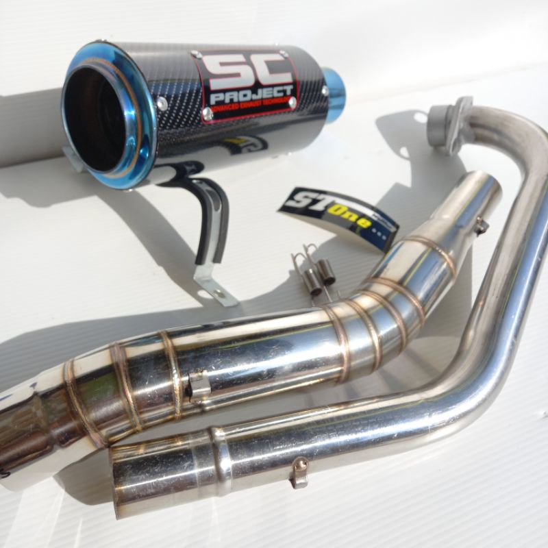 knalpot racing verza cb150 verza150 verza 2013 verza 2014 verza 2017 knalpot racing sc carbon biru