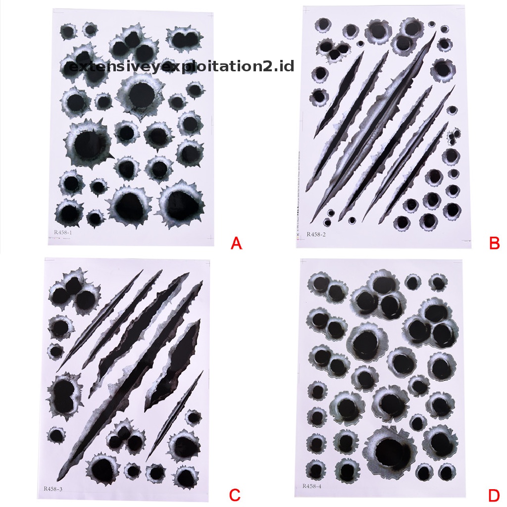 Stiker Lubang Peluru Palsu 3d Untuk Mobil