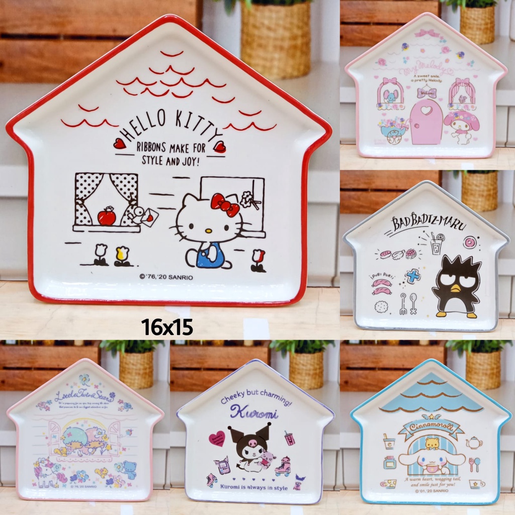 PIRING KERAMIK HELLO KITTY RUMAH / HOUSE SHAPE HELLO KITTY PLATE