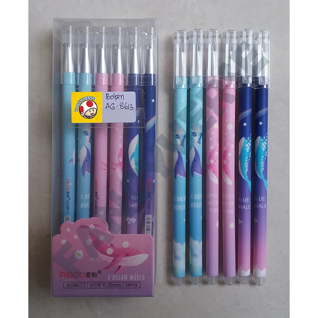 

Bolpen Gel Whale AG-8613 / Ballpoint Ball Pen Pulpen Pena