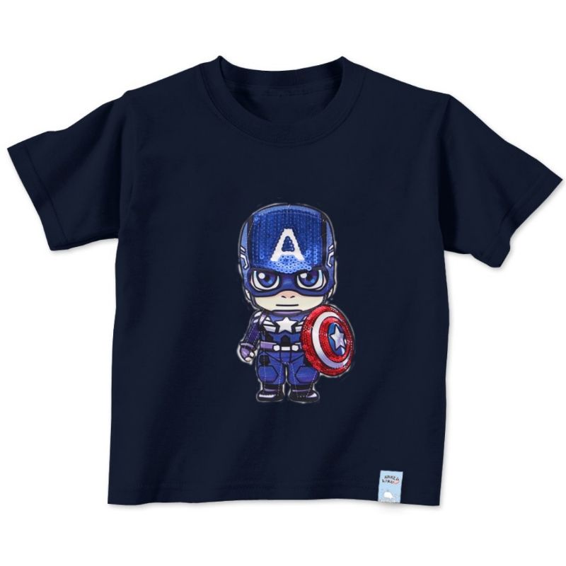 Kaos Anak Captain Amerika Baju Oblong Anak Usia 2 sampai 10 Tahun Kaos Anak Unisex Kaos Anak Laki Dan Perempuan