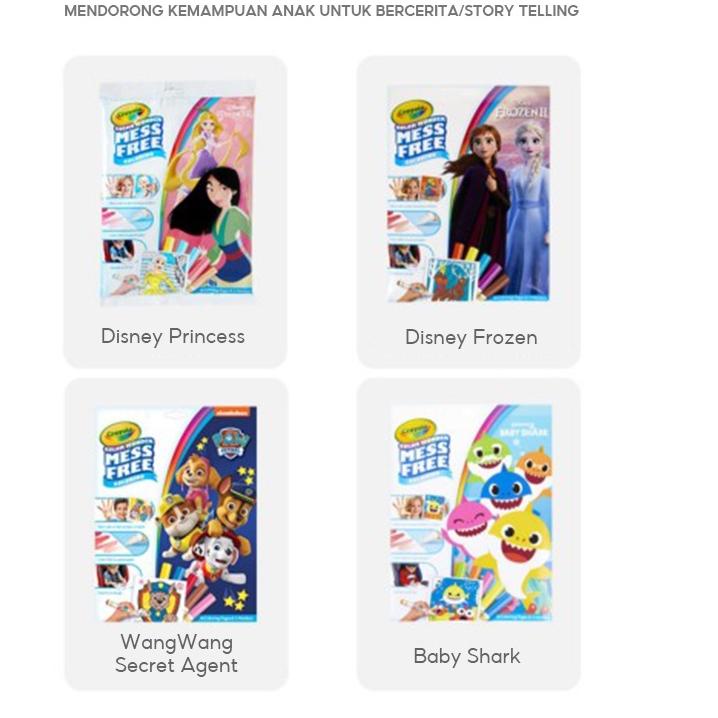 

Paling Baru ✵ KKV-Crayola·Mess Free Coloring Painting Set Disney Princess/POW PATROL/Baby Shark/Frozen'