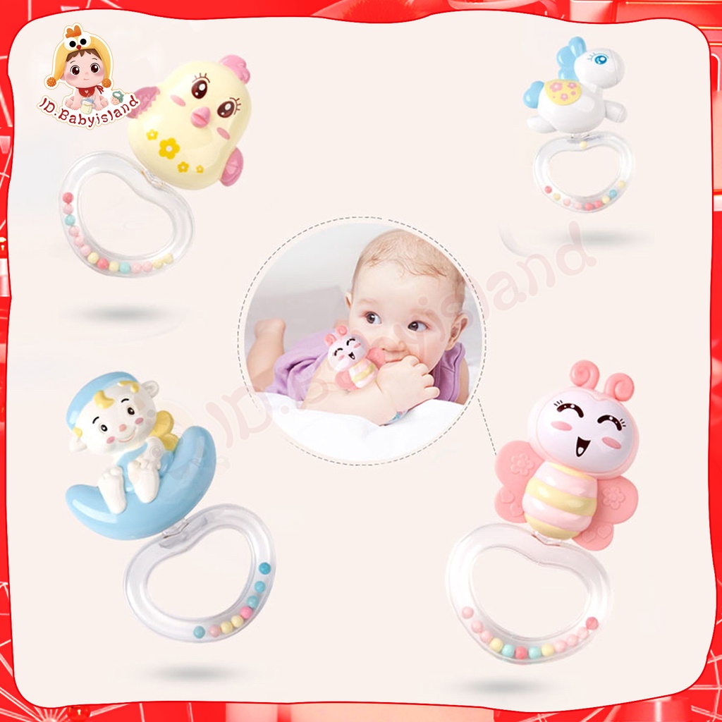 [cod] Baby Crib Mobile 0-12 Bulan Mainan Rattle Music Remote Control Memutar Bel Tempat Tidur 4 Warna