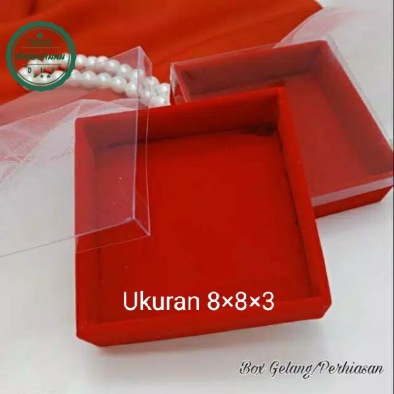 Kotak Souvenir Perhiasan Kotak Box Gelang Beludru Uk 8×8