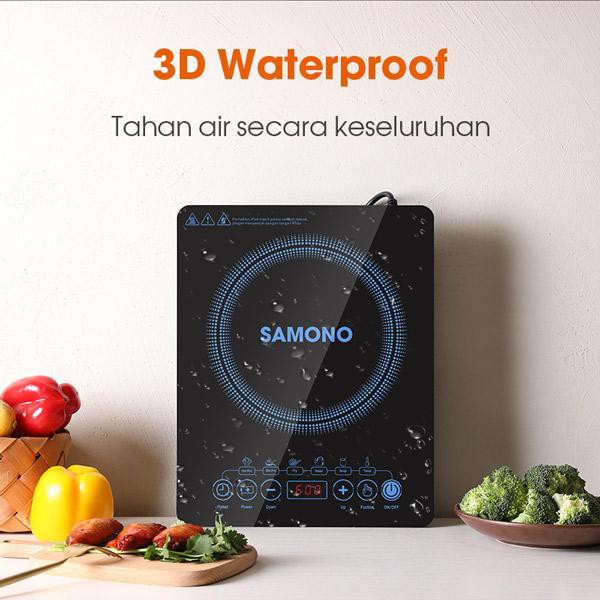 SAMONO WS-02 600W Touch Screen Electric Stove 3D Waterproof with Smart Temperature Control Kompor Li
