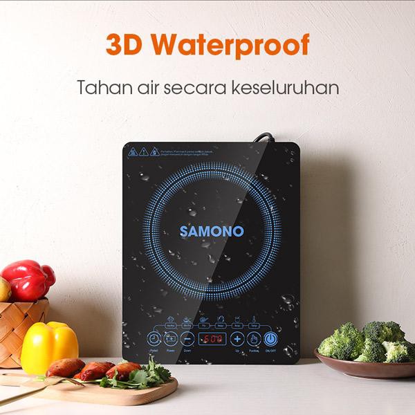 SAMONO WS-02 600W Touch Screen Electric Stove 3D Waterproof with Smart Temperature Control Kompor Li