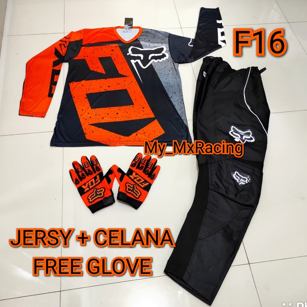 Jerseyset TRAIL CROSS- PROMO Jersey set Trail - BISA BAYAR DI TEMPAT Jersey &amp; Celana Motocross - Jersey Trabas F16 - Jersey Stelan MX Cross - Satu Set Jersey &amp; Celana FREE GLOVES - Jersey PREMIUM - Celana Cordura