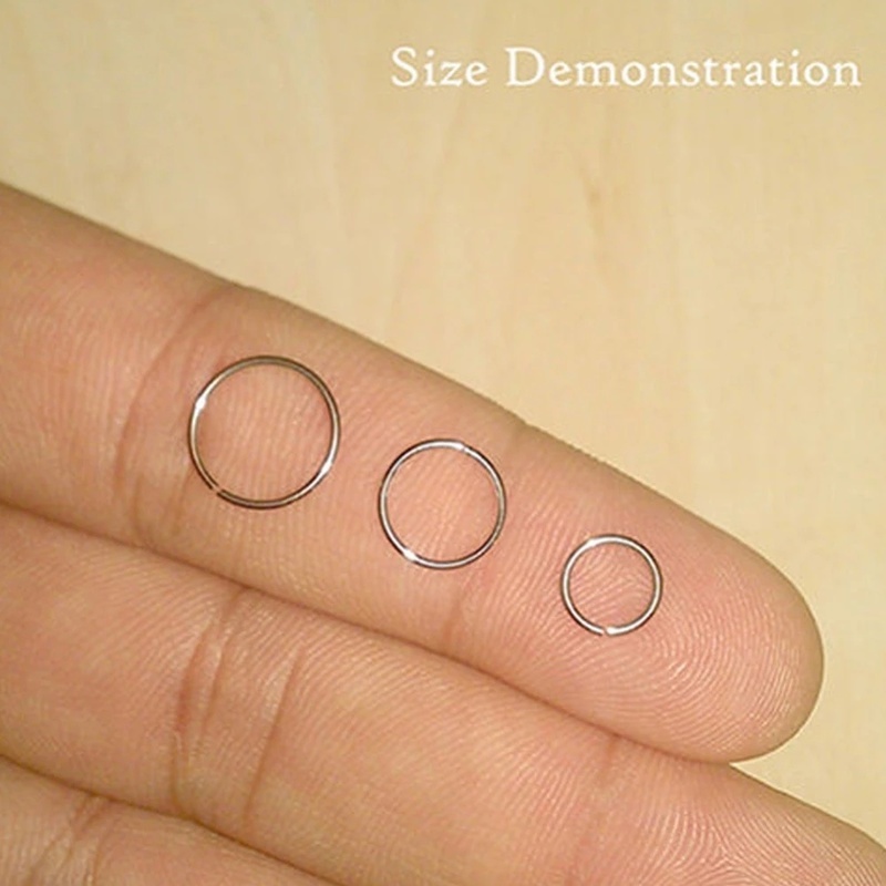 Stainless Steel Studs Untuk Wanita Gadis Hidung Cincin Rings Aksesoris Bulat Tipis Tindik Hidung Pria Tubuh Lubang Tindik Perhiasan