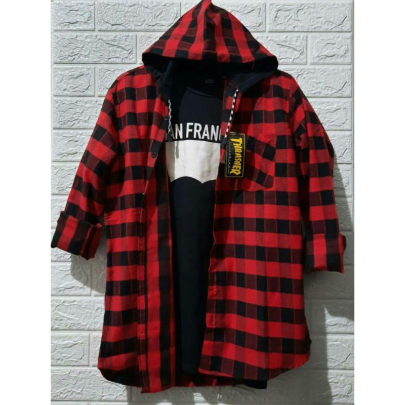 kemeja Hoodie kupluk lengan panjang /Hoodie kupluk pria keknian