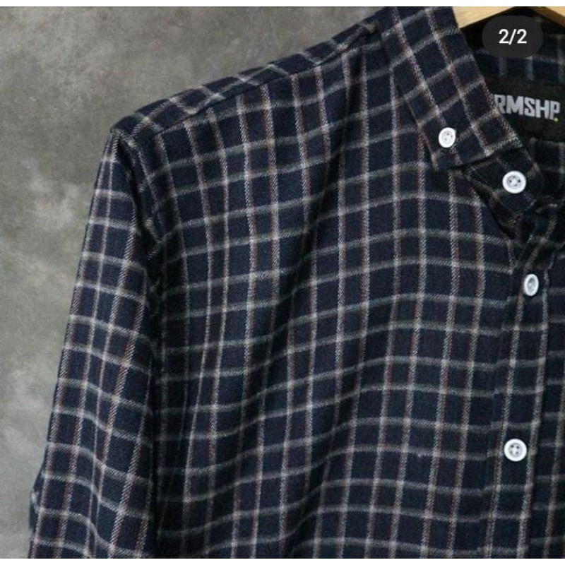 kemeja flanel distro lengan panjang motif kotak