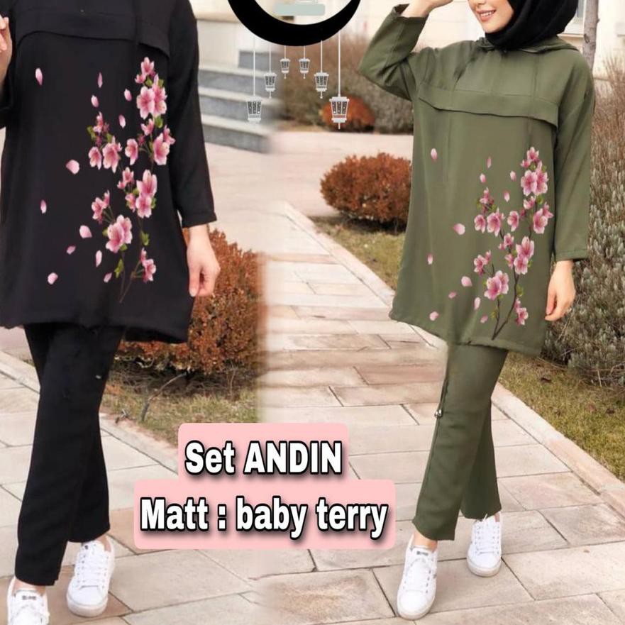 ♜ Damai fashion - baju SETELAN muslin JUMBO wanita ANDIN ANDIN - konveksi murah tanah Abang ☀