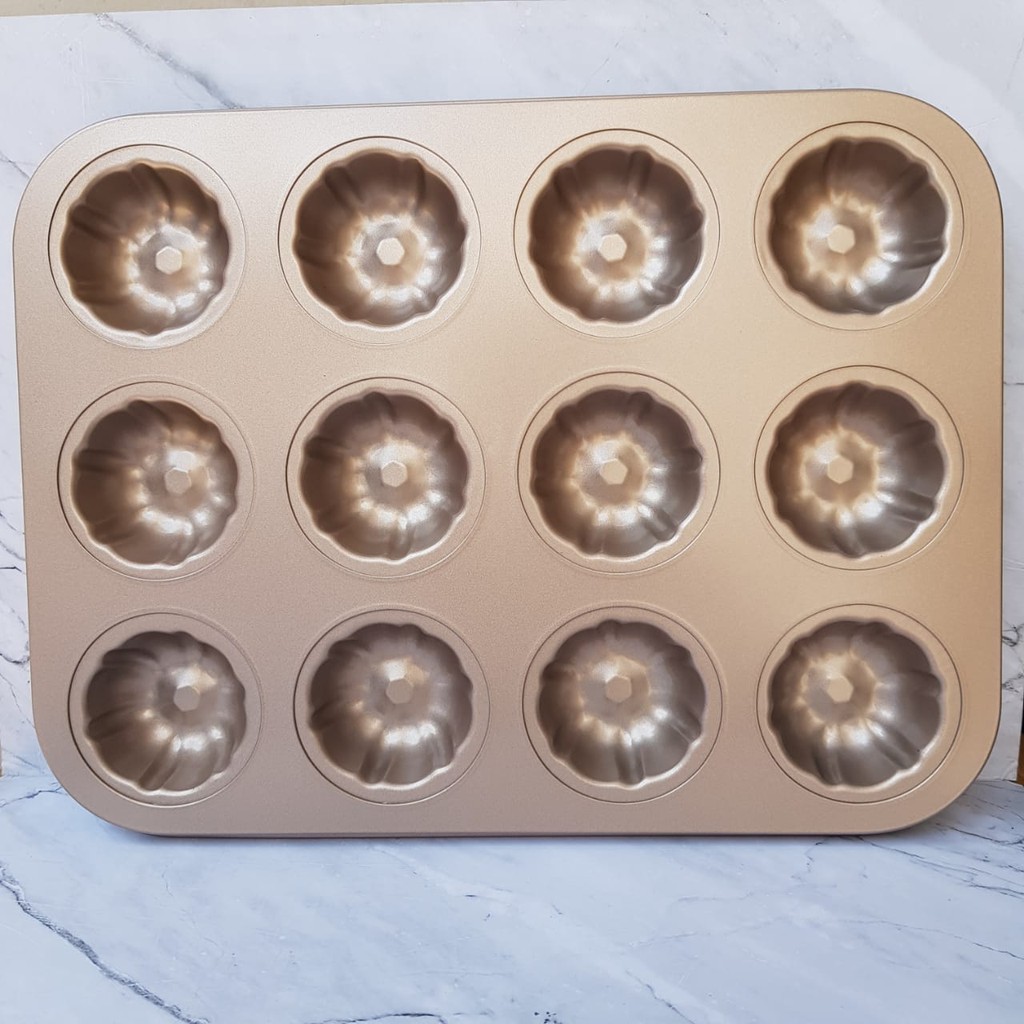 loyang motif 12 lubang baking pan anti lengket cetakan bolu kue cubit kerang shell cetakan kue