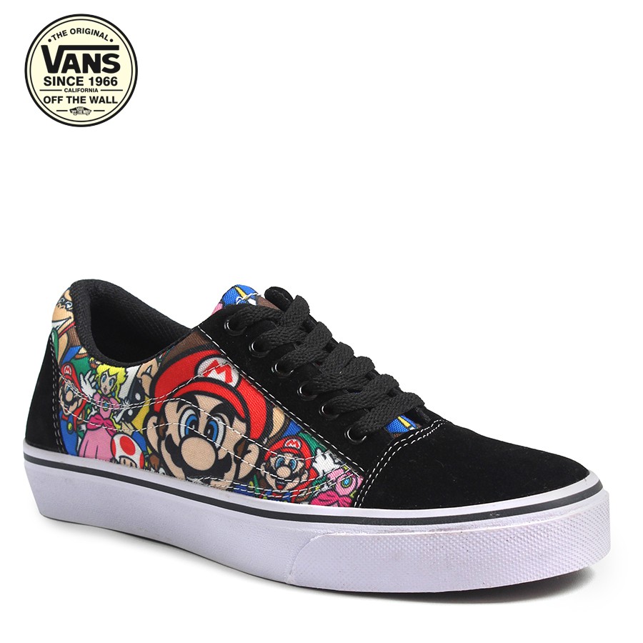 Sepatu PRIA Vans Old Skool Motif Print 3D Mario Bros Casual Sneakers Pria Murah