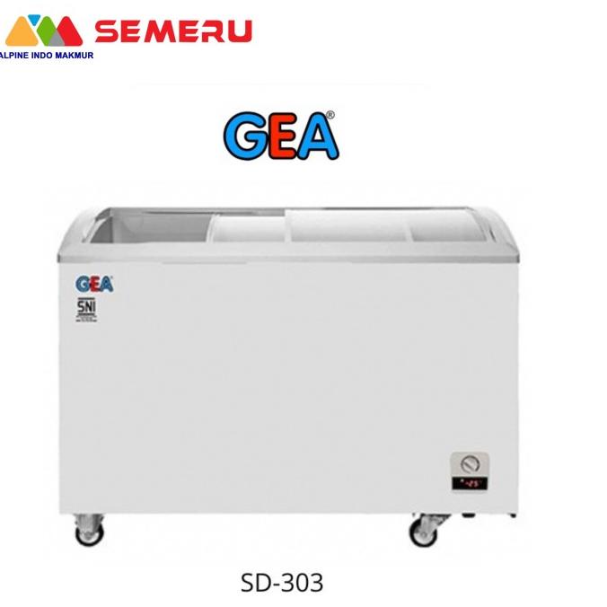 ] GEA SLIDING CURVE GLASS FREEZER 303 L SD-303 KHUSUS MAKASSAR