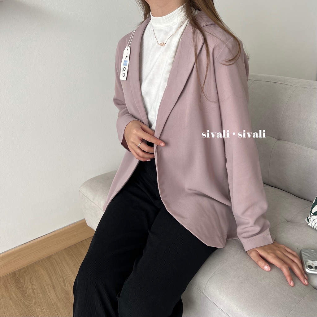 Jane Blazer 2048 - Korean Blazer Wanita Lengan Panjang - Outer Blazer - Blazer Kerja-Nougat