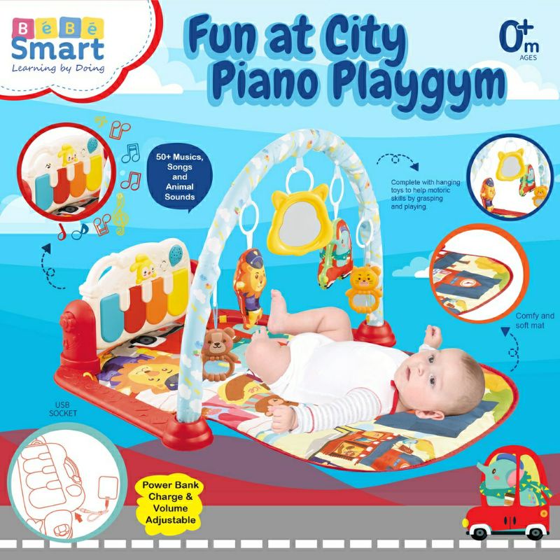 Mainan Bayi Karpet Activity Gym Bebe Smart Basic Piano Playgym Fun at City