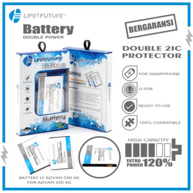 Battery Batre Baterai Life Future Advan S50 4G Double Power 2IC
