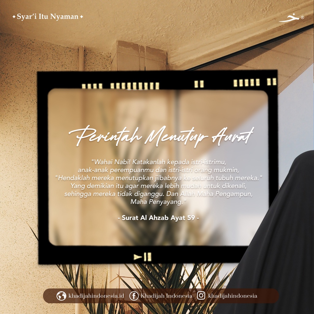 Khadijah Indonesia - Long Basic Khimar Jetblack