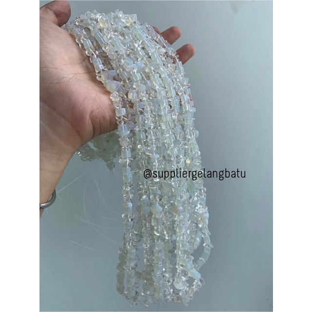 kerikil batu Moonstone opalite AGATE 1cm biduri wulan akik jarong craft bahan kalung gelang anting strap mask kerajinan tangan craft citayam fashion week etink vintage elegan bali