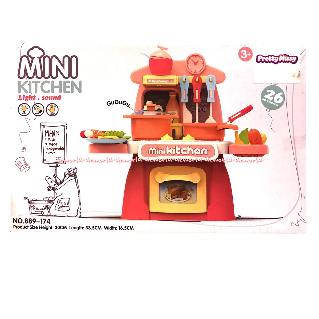Pretty Missy Mini Kitchen Light Sound Mainan Kompor 26pcs