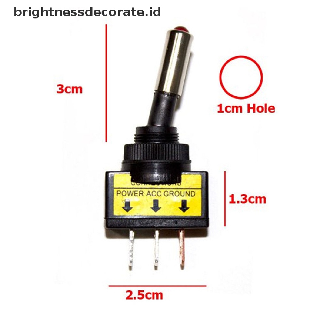 Saklar Rocker Switch 3pin Spst On / Off 12v 20a Dengan Lampu Led Warna Merah Untuk Mobil