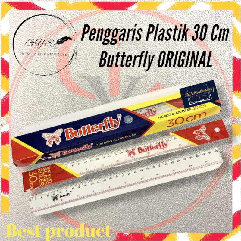 

Penggaris Plastik Butterfly 30cm/Garisan/Mistar/Original(PCS)