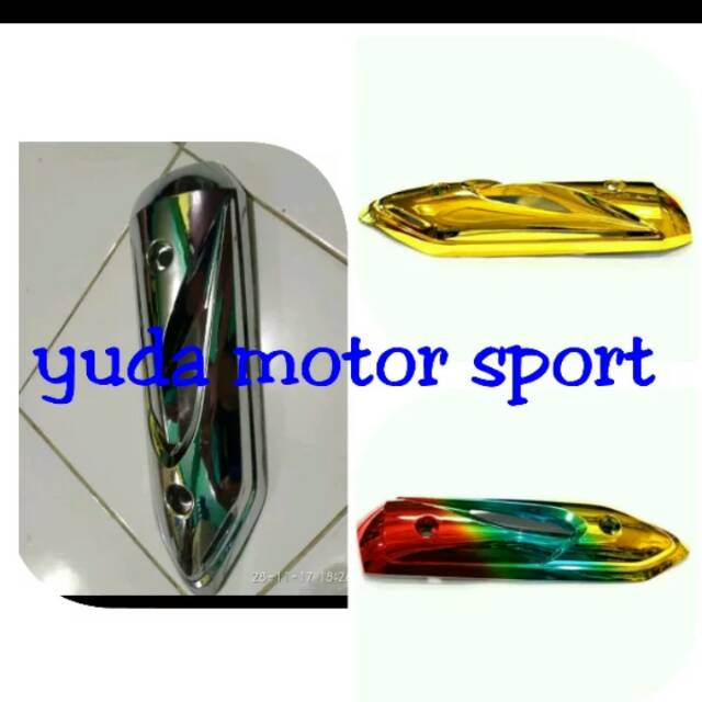 Variasi beat karbu tutup knalpot beat karbu crum gold pelangi