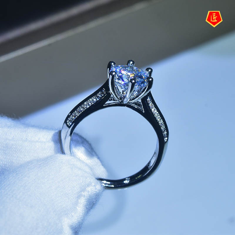 [Ready Stock]Elegant Moissanite Pt950 Platinum Diamond Ring