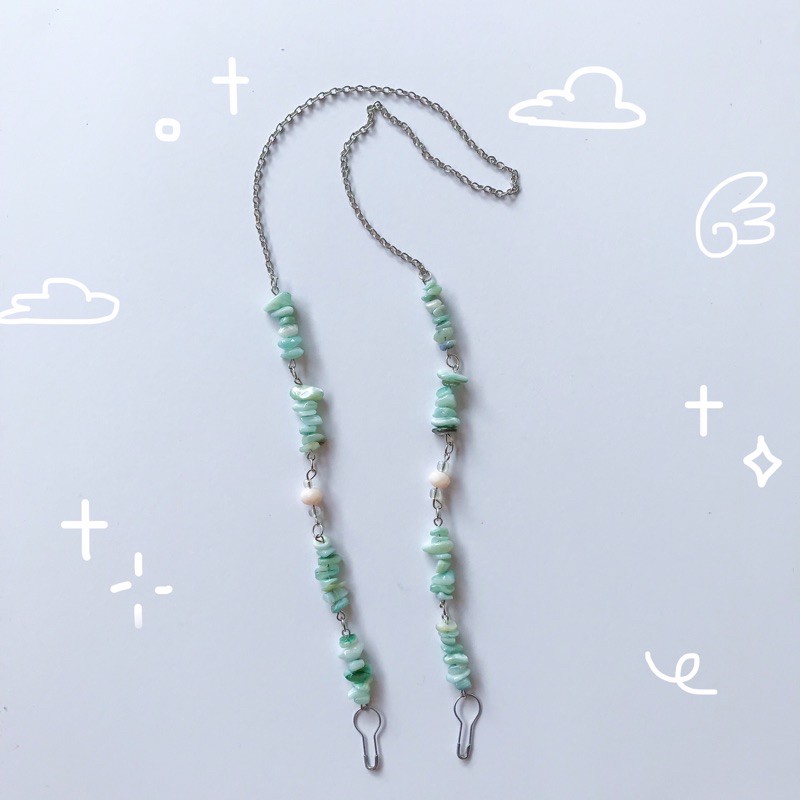 Strap Masker KOREA / Kalung Masker / Gantungan Masker/ Tali Masker rantai masker batu pecah