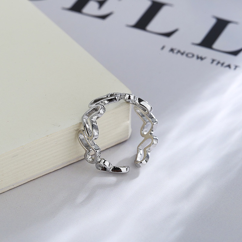 Cincin Jari Telunjuk Model Terbuka Bentuk Hati Rongga Tidak Teratur