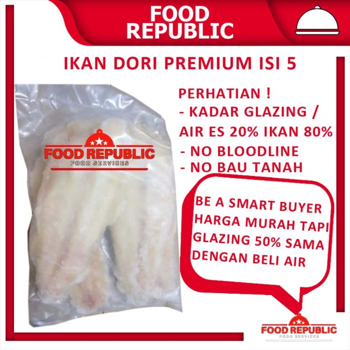 

Ikan Dori / Dory Frozen Fillet Lokal 1 KG isi 4 / 5 standar resto