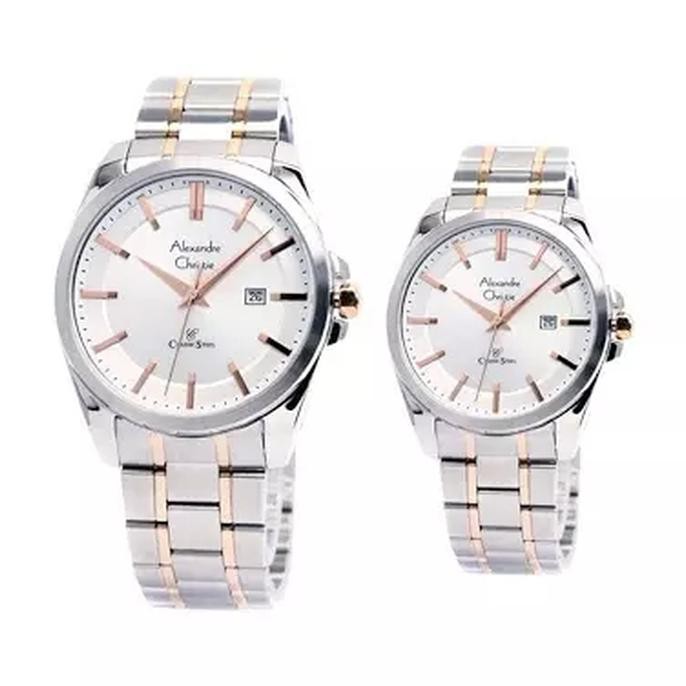 jam tangan couple alexandre christie - Putih