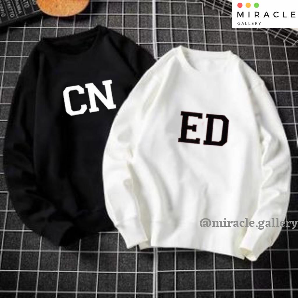 Sweater Oblong Couple / Baju Pasangan CUSTOM 2 HURUF INISIAL BESAR Bahan Fleece Premium